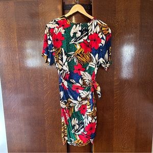 Vintage Liz Claiborne tropical print dress size 2